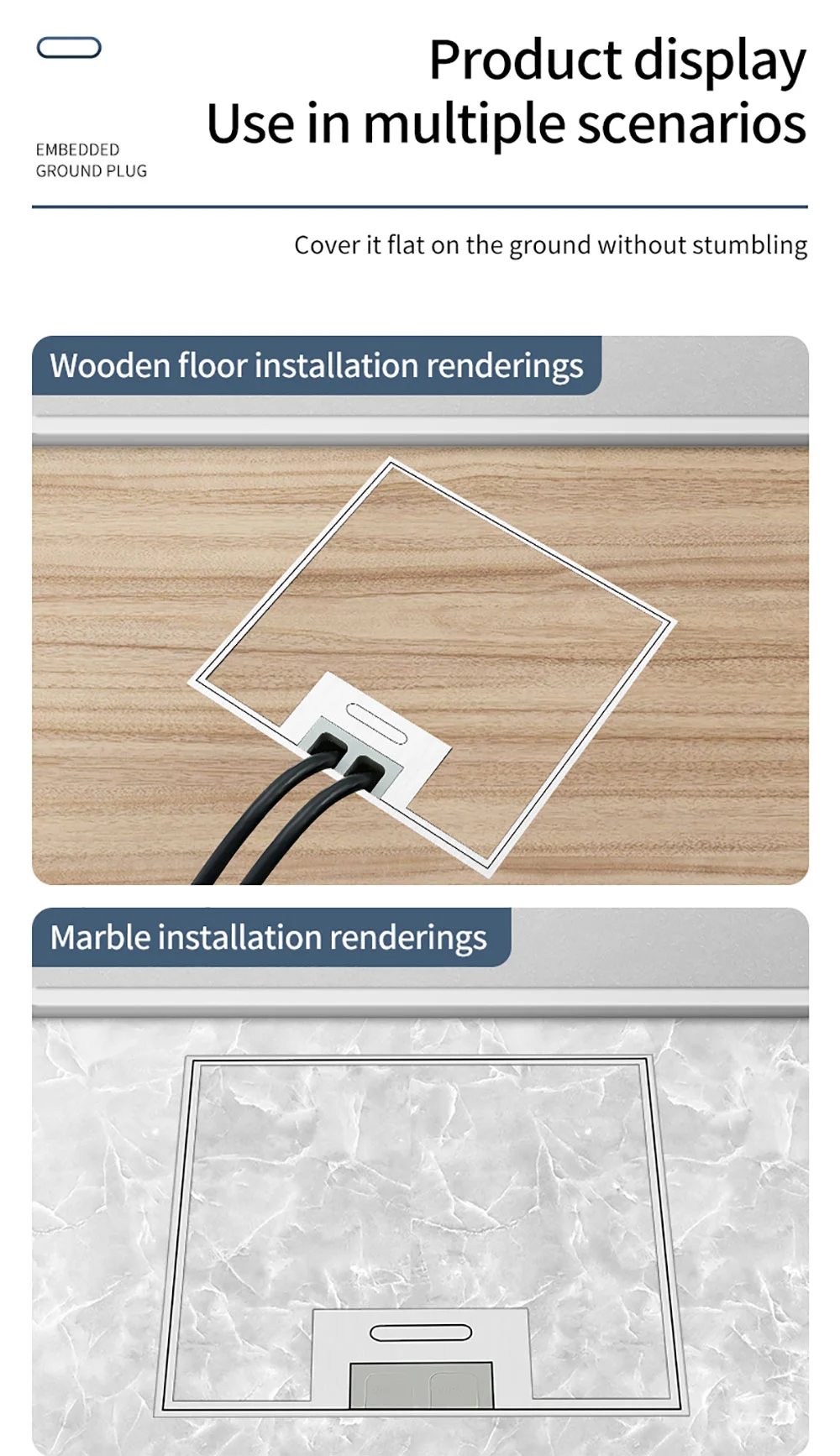 130recessed floor socket Adjustable bottom box