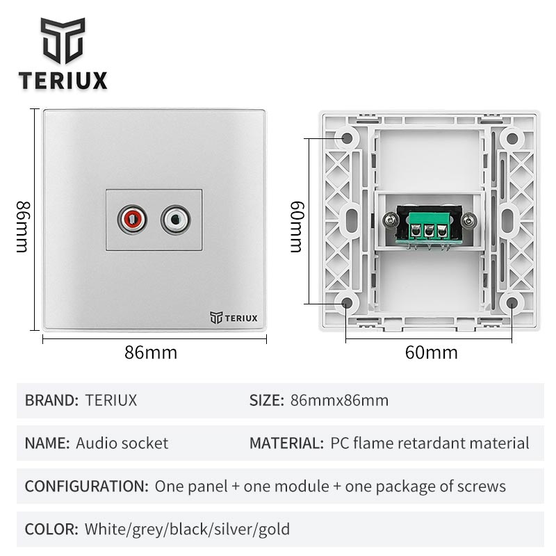 1 Holes Audio wall socket