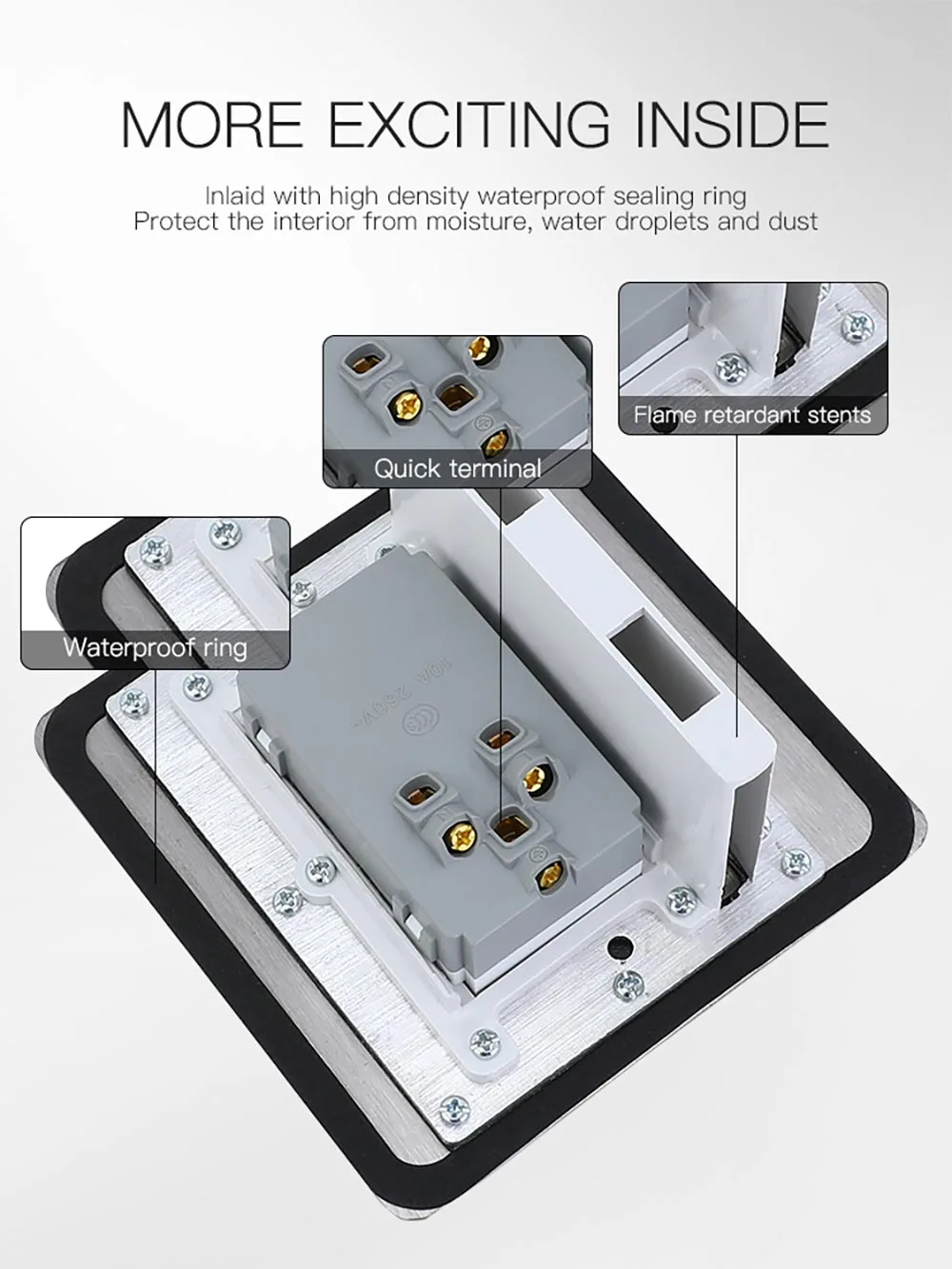 Single door hidden floor socket