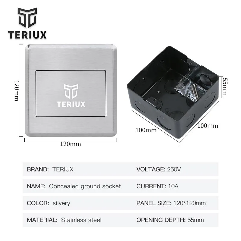 Single door hidden floor socket