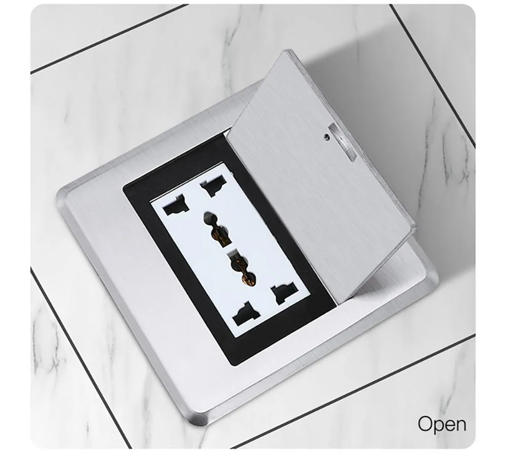 Single door hidden floor socket